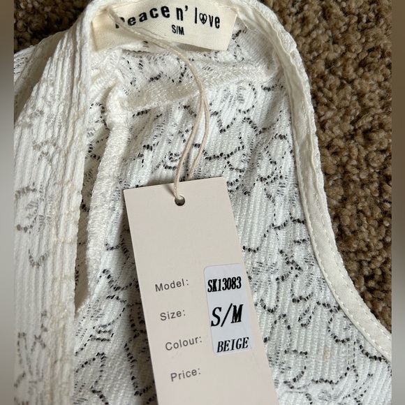 Peace n’ Love Beige Size S/M Bodysuit - Picture 5 of 5